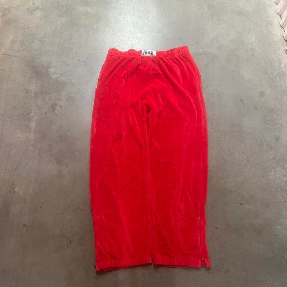 Vintage everlast men's red velour baggy sweatpants boxing mma wide leg‎ L